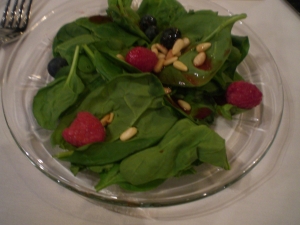 then continued on with a berry spinach salad...