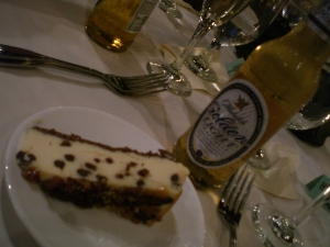 and finished off with turtle cheesecake and a brewsky!